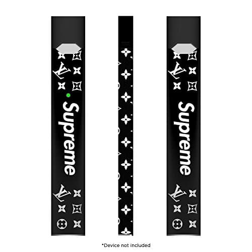 Ohana Graphix Official PAX JUUL Easy Wrap Various Colors (Device NOT Included) Vinyl Decal Protective Sticker for Juul Cig (Pack of 2, LV Supreme Black)