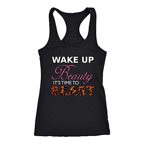 Wake Up Beauty It's Time To Beast Racerback Workout Tank Top Shirt