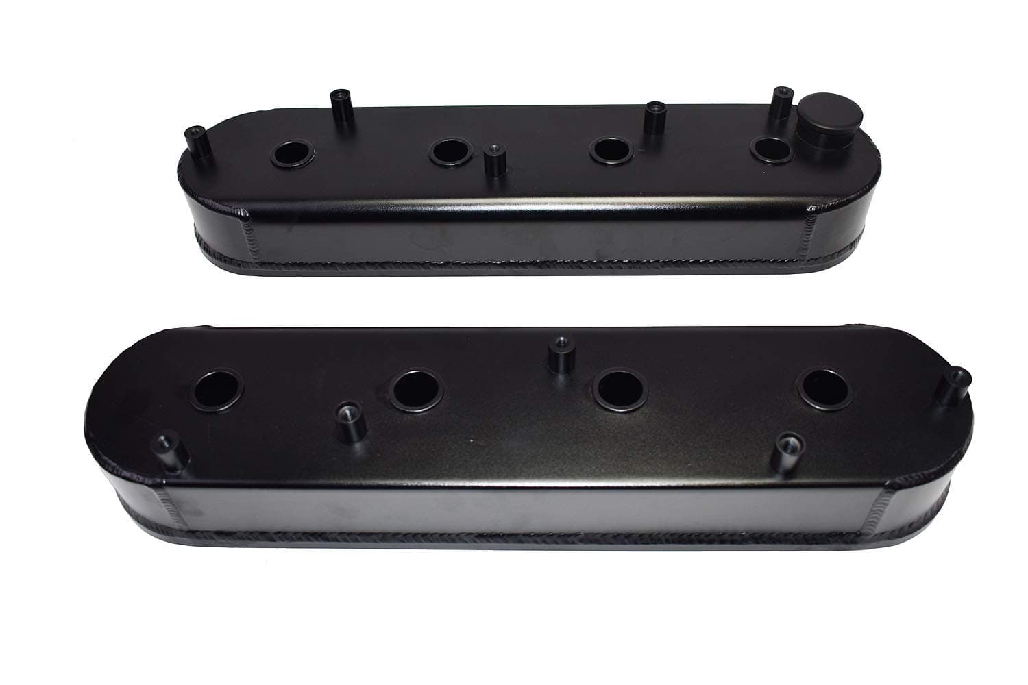 A-Team Performance - Fabricated Aluminum Valve Covers with Gasket Coil Mounts - Compatible with GM LSX Black