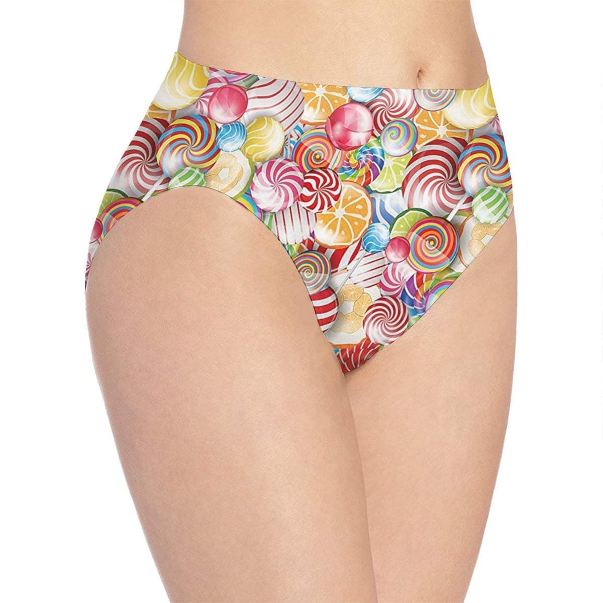 HRHT Colorful Lollipop Women's Briefs Hipster Panties Seamless Soft Stretch Bikini Underwear