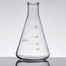 ABG Borosilicate Glass Conical Flask Erlenmeyer Narrow Mouth Graduated, 500 ml Capacity (White Transparent)