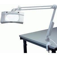 Luxo 17845LG WAVE+Plus Light Gray Magnifier with 45-inch Arm, Edge Mount, 3.5-Diopter Lens (lamps included)