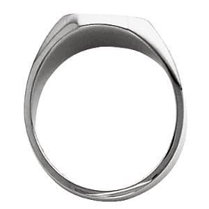 18K Palladium White Gold Gents Octagon Signet Ring W/Brush Finished Top Size 10 / 22.00X20.00 Mm