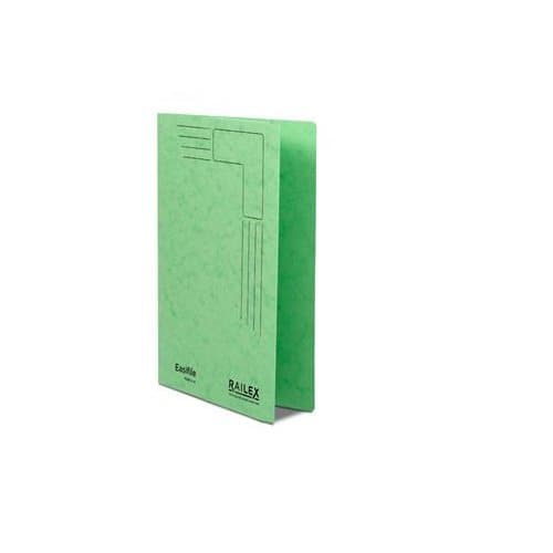 Railex Foolscap 330 GSM 25 mm Easi-File with Pocket - Emerald (Pack of 25)
