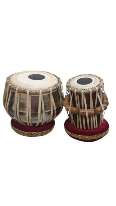 SM'SAI MUSICALS Handmade Iron Tabla Set Professional Indian Classical Percussion Instrument Bayan & Dayan Drum With Tuning Hammer & Cushion For Beginners & Experts