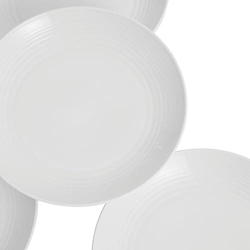 Royal Doulton Dinner Plates, Stoneware, Designed to Mix & Match, Gordon Ramsay Maze Plate 22 cm/8.7in, White, Set of 4