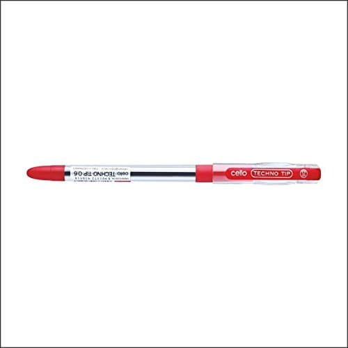 Cello Pinpoint Ballpoint Pens - Blue (Pack of 10) Technotip Ball Pen Set, Red, Set of 10