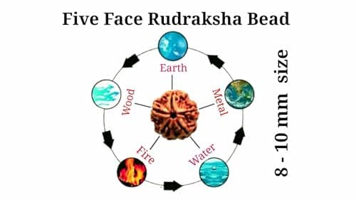 Z ZILLION CRAFT Naturally Grown Himalayan Rudraksha. 5 face108 rudraksha Bead with OM Pedant. No Chemical, color and waxing. Great for Puja Yoga Meditation