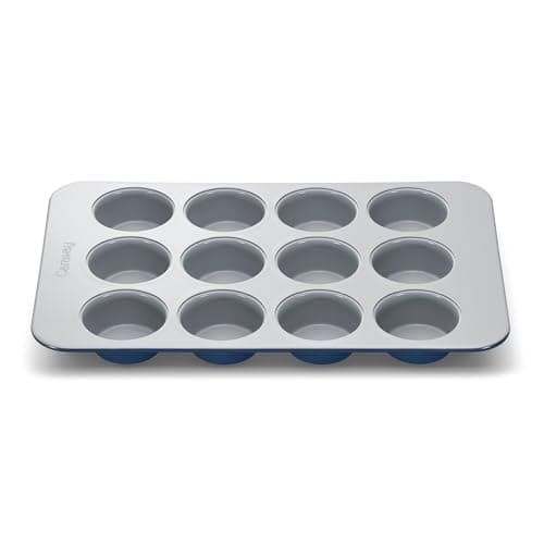 Caraway Non-Stick Ceramic 12-Cup Muffin Pan - Naturally Slick Ceramic Coating - Non-Toxic, PTFE & PFOA Free - Perfect for Cupcakes, Muffins, and More - Navy