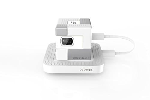 SK UO 1.75" Cube Ultra Mini/Small Pico Projector Uo Smart Beam 2 (80 Lumen,Wvga,Wireless) - White Pearl, Micro Cube/Portable/Pocket/Handheld/Mini Projector