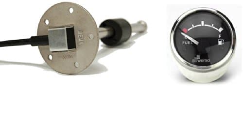 Kus Wema SSS/SSL 12 Inch Marine Fuel Tank Sending Unit with Black and Silver Gauge Includes Gasket