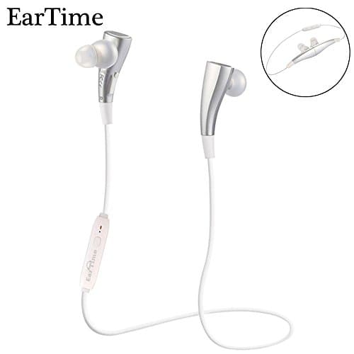 Bluetooth Earphones,EarTime Bluetooth 4.1 Wireless Stereo Sound Headphones Lightweight Super Bass Noise Cancelling Sports Headset In-Ear Earbuds iOS and Android Cellphone (G11 Silver)