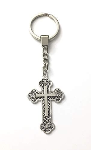 ON SALE - Cross Keychain, Safe Driver's Key Chain, Drive Safe Gift for Loved one, Silver Cross Present for Men, Women, Boy, Girl