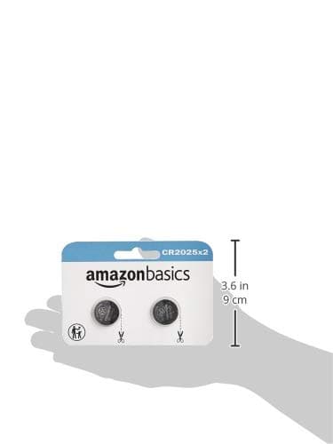 Amazon Basics 2-Pack CR2025 Lithium Coin Cell Battery, 3 Volt, Long Lasting Power, Mercury-Free