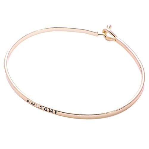 SpinningDaisy Personal Mantra Message Cuff Bracelet for Women Friend Encouragement Gift for Her