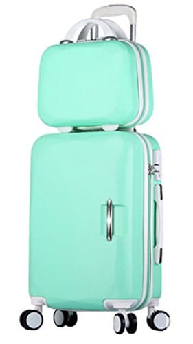 Songren Unisex Travel Luggage with Cosmetic Bag 2PCS Set ABS Suitcase Sets - 26 Inch Mint Green