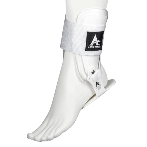 Active Ankle T2 Rigid Ankle Brace for Injured Ankle Protection and Sprain Support, L, White