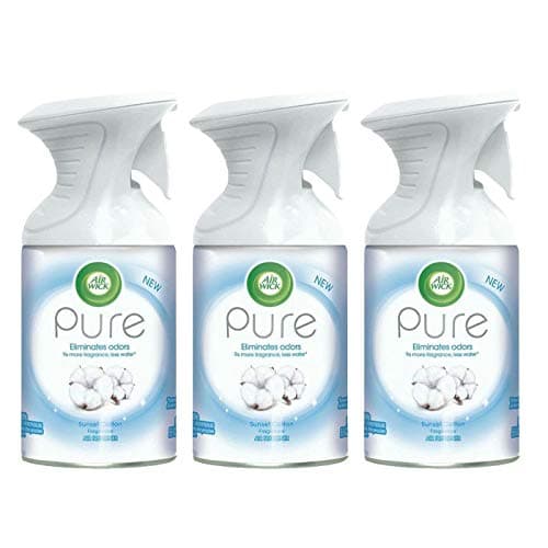 3 X Airwick Pure Freshmatic Spray Home Air Wick Freshener 250ml (Cotton)