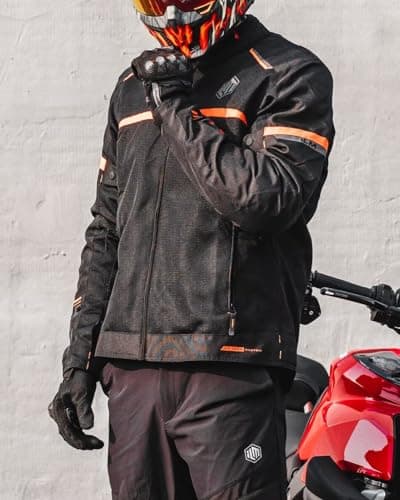 ILM Motorcycle Riding Jacket with Mesh CE Armor and Detachable Thermal Liner Dual Sport All Season for Men Model JAM1