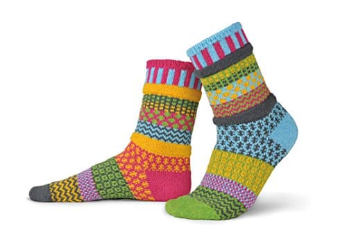 Mismatched Crew Socks; Made in USA, Freesia XL