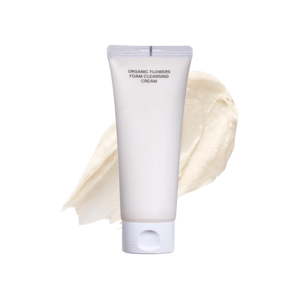 Whamisa Organic Flowers Foam Cleansing Cream, Foaming Face Wash, Skin-Comfort Formula for Gentle Wash, Rich Bubble Pore Care, Fermented Complex, 3 Day Aging, Hydrating, Korean Skin Care (150ml)