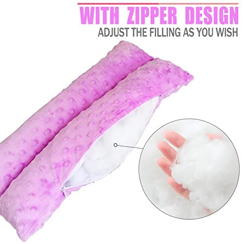 Hysterectomy Seatbelt Pillow for Post Surgery, Hysterectomy Recovery Must Have, Abdominal Pillows with Ice/Hot Pocket Tummy Tuck Cushions Seat Belt Padding Protectors, Minky Dot Lavender