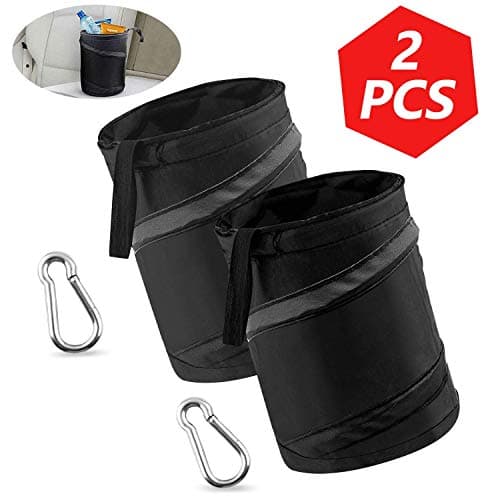 iBayx Waste Bins Car Garbage Can Foldable Car Trash Bag Organizer Universal Traveling Portable Collapsible Pop up Leak Proof Car Trash Can,2 Pcs