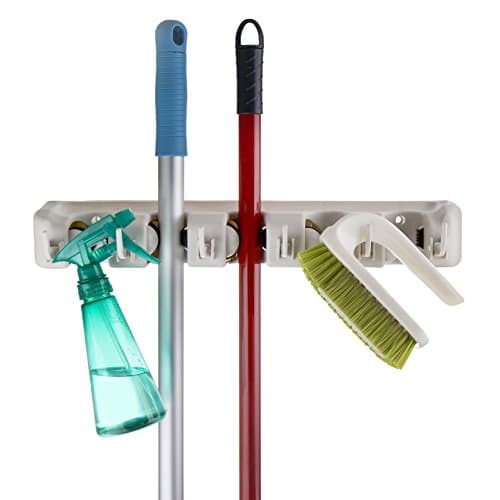 Gexler Mop and Broom Holder Garden Tool Storage Tool Rack Storage & Organization for the Home Hanger for Closet Garage Storage systems Broom Organizer