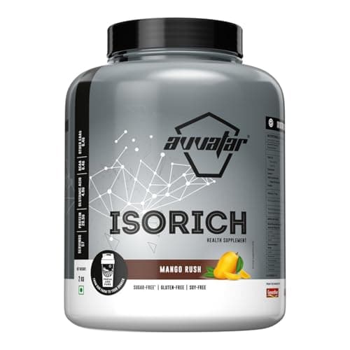 avvatar ISORICH WHEY PROTEIN | 2Kg | Mango Rush Flavour | 28.5g Protein | 57 Servings | Isolate