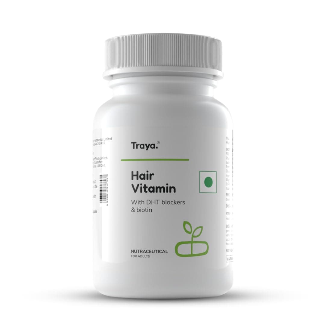 Traya Hair Vitamins Capsules, Natural DHT Blocker & Biotin Capsules for Hair Growth, Hair Fall Control, Contains 12 mcg Biotin, Vitamin, Iron, Omega 3 & Bhringraj (30 Multivitamins for Hair), 50 grams
