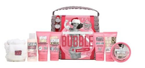Soap And Glory Bubble Barrelled Bag Gift Set 6 Travel Favourites & A Headband