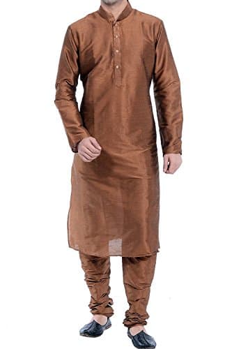 FOCILROYAL FOCIL Diwali Special Silk Blend Brown Men's Kurta Pyjama