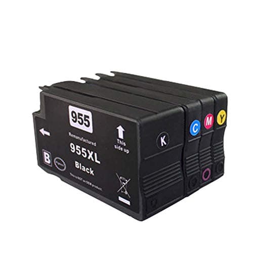 955XL Manufactured Ink Cartridge, Compatible Replacement for HP OfficeJet 8702 7740 8210 Series Printer, Office Assistant, Black, Yellow, Cyan, Magenta, 4 Pieces