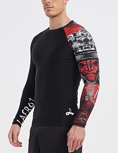 LAFROI Men's Long Sleeve UPF 50+ Baselayer Skins Performance Fit Compression Rash Guard-CLYYB