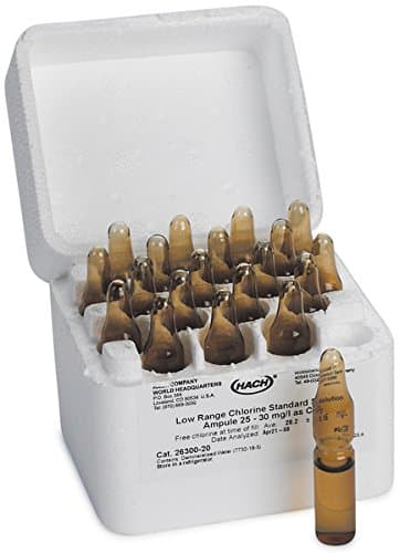 Hach Chlorine Standard Solution, 25-30 mg/L as Cl?, (Pack of 20-2 mL PourRite Ampules (NIST)), 2630020