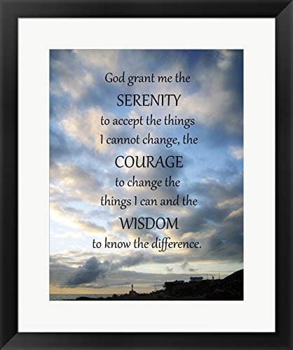 Serenity Prayer - Skies Framed Art Print Wall Picture, Black Frame, 21 x 25 inches