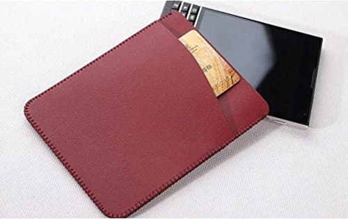 For Blackberry Passport Q30 Classic Microfiber Leather Case Sleeve Bag Phone Cover Pocket With Card Slots (Red)