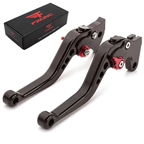 FXCNC Aluminum Short Adjustable Brake Clutch Levers for YFM 350 Raptor 06-13, Raptor YFM660 01-06, TTR125L/LE/LW 00-16, Banshee 350 02-06, XT660R XT660S 04-16, Blaster 200 YFS200 03-07
