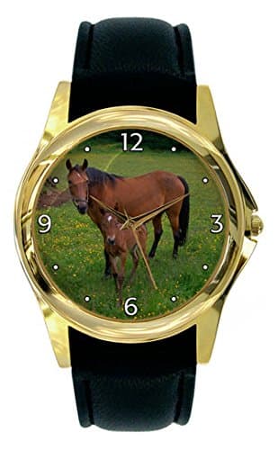 TWK Women's Brown Horse and Colt Watch Quartz White Dial Watch