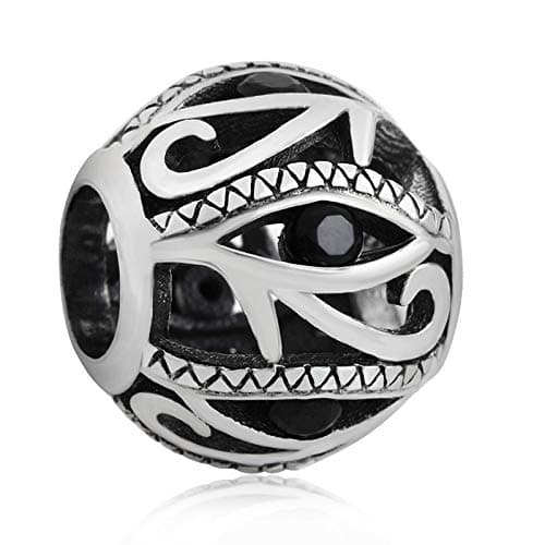 Eye of Horus Egyptian Symbol of Protection, Royal Power and Good Health 925 Sterling Silver Bead Fits European Bracelets