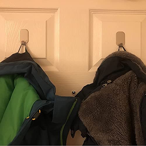 SMALUCK 16 Pack of Self Adhesive Hooks, Stainless Steel Adhesive Wall Hanger for Robe, Coat, Towel, Keys, Bags, Home, Kitchen, Bathroom, Water and Rust Proof