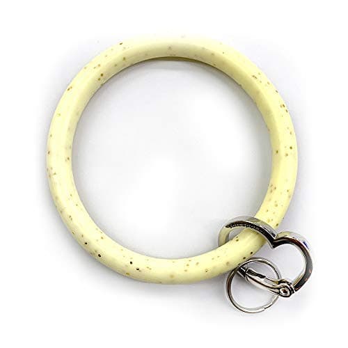 Silicone Bangle Key Ring by Soft Spot Co (Cream with Gold Fleck)