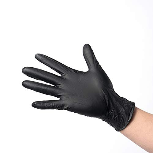 TOPIND Disposable Gloves Powdered Disposable Nitrile Gloves Extra Sensitive Latex Free Non Sterile Durable Epidemic Protection Gloves Blue and Black Food Prep Gloves (black-L-disposable gloves)
