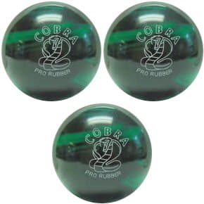 EPCO Duckpin Bowling Ball- 3 Cobra Pro Rubber, Green & Black Balls