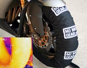 Motorcycle Tire Warmer Set, Single Temp, 180 to 200 Rr / 120 Fr, black