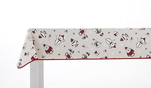 Cunguang Waterproof and oil proof cartoon santa claus Snowman design table, table and table cloth imported from Spain,135 * 300cm