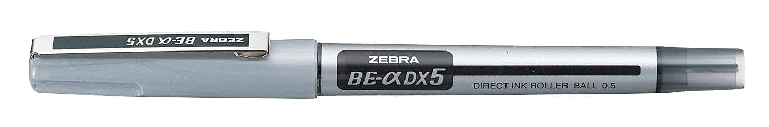 ZEBRA DX-5 NEEDLE POINT ROLLERBALL PEN - BLACK INK 0.5mm Tip BE-X DX5 [PACK OF 3]