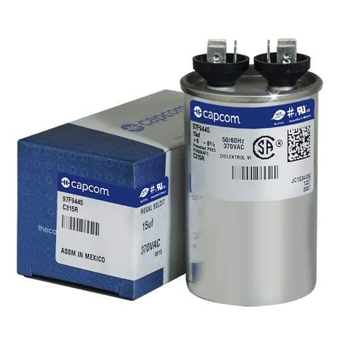 Round Capacitor 15 uf MFD 370 Volt Z97F9445 97F9445