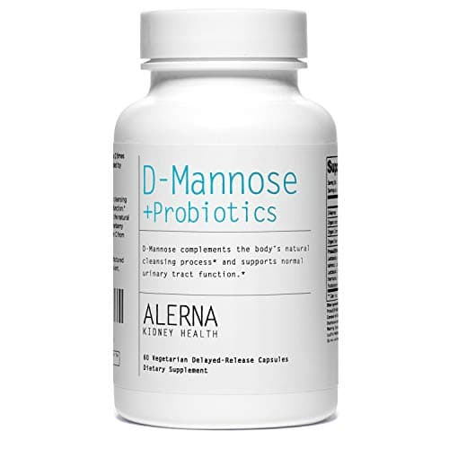Alerna Kidney Health: D-Mannose (1000mg) + Probiotics with Organic Rose Hips and Organic Cranberry to Support Normal Urinary Tract Function - (1 Bottle)