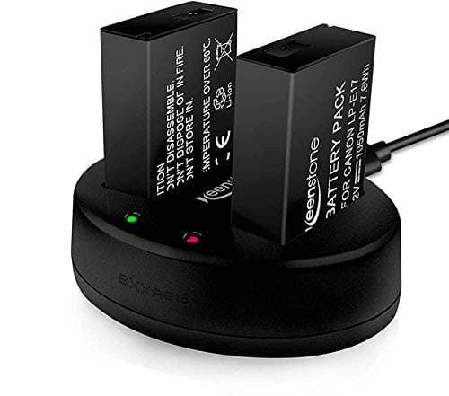 Keenstone 2 Pack LP-E17 1050mAh Battery + Dual Charger for Canon EOS M5 M6 750D 760D 800D X8i T6i